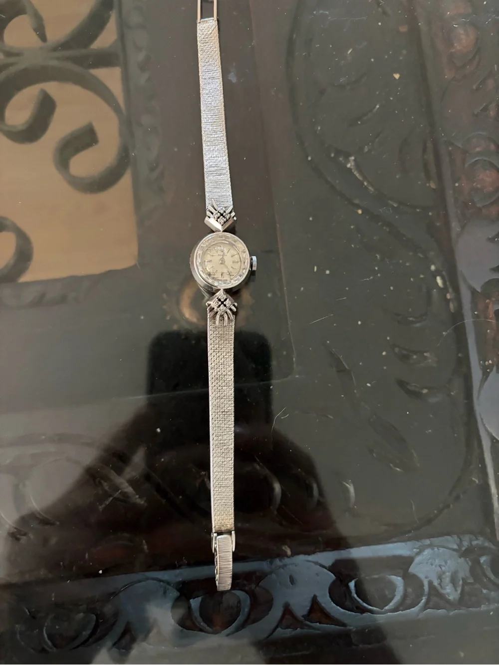 Zenith white gold with diamonds -Ladies Dress Watch . 1950’s cocktail watch.